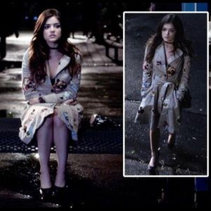 ASO Aria Montgomery PLL Floral Corset Trench Coat